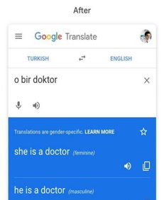 谷歌翻譯引入減少性別偏見的更新，英法等六語種首發